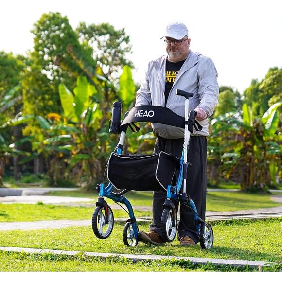HEAO Rollator Walker for Seniors, Rolling Walkers with Cup Holder and 10" Wheels - Picture 2 of 12